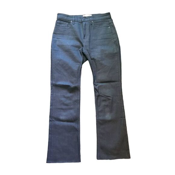 Everlane Kick Crop Jeans Coated True Black Raw Hem Women's 26 - Picture 4 of 6